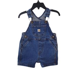 CARHARTT Blue Denim Shortalls Size 6M